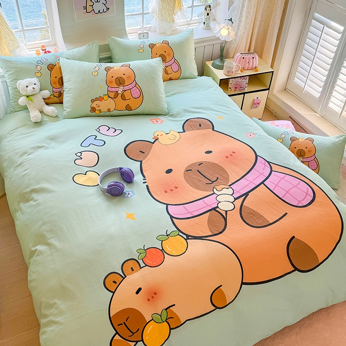 91家纺网 家纺一手货源 找家纺 馨语家居 2025新款全棉双层纱四件套 美食巴拉