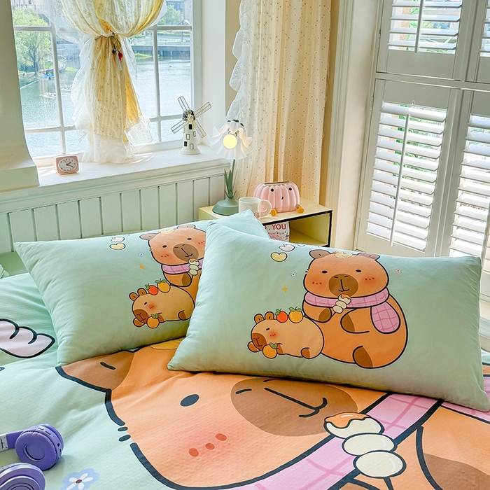 91家纺网 家纺一手货源 找家纺 馨语家居 2025新款全棉双层纱四件套 美食巴拉