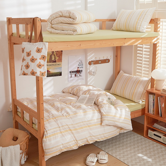 91家纺网 家纺一手货源 找家纺 DoDo 兜兜 2025新款全棉纯棉水洗棉学生三件套【可定做尺寸】    米拉-黄