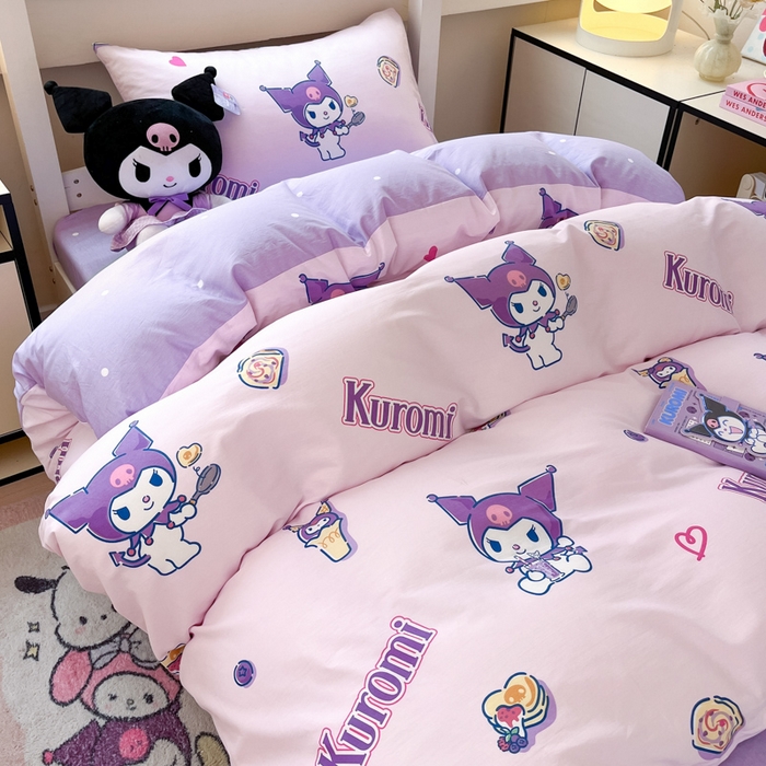 91家纺网 家纺一手货源 找家纺 （总）暮思家居 2025新款三丽鸥授权全棉少女印花系列学生宿舍三件套四件套