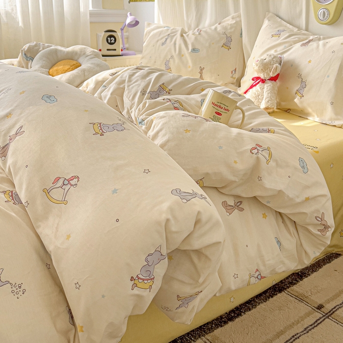 91家纺网 家纺一手货源 找家纺 耀悦家纺 2025新款13070全棉印花四件套 星光梦幻游乐园