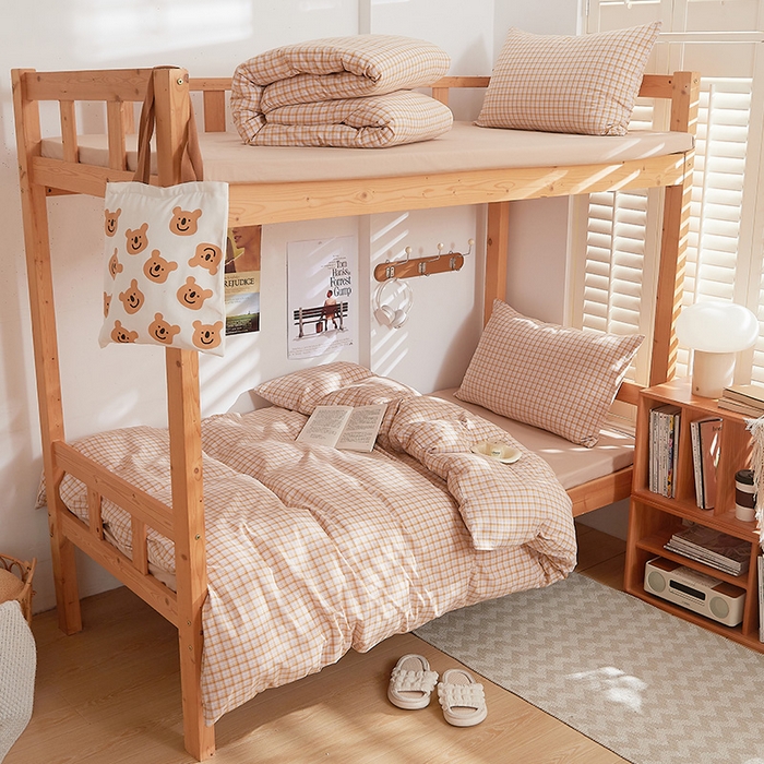 91家纺网 家纺一手货源 找家纺 DoDo 兜兜 2025新款全棉纯棉水洗棉学生三件套【可定做尺寸】    米雅-黄