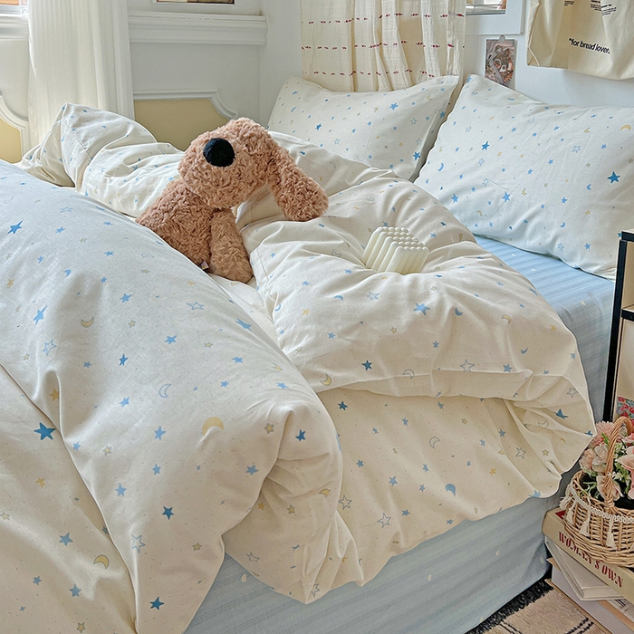 91家纺网 家纺一手货源 找家纺 耀悦家纺 2025新款13070全棉印花四件套 星语心愿