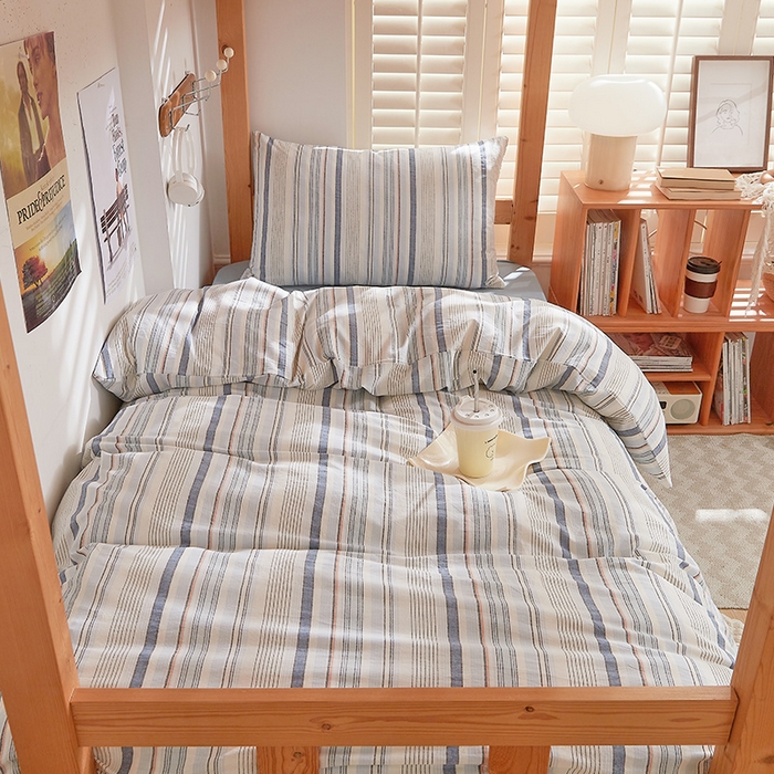 91家纺网 家纺一手货源 找家纺 DoDo 兜兜 2025新款全棉纯棉水洗棉学生三件套【可定做尺寸】    米拉-蓝