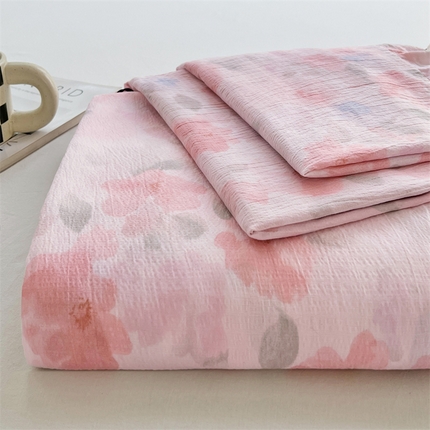 圣比熊 2025新款皱皱双层纱印花床单 倾城之恋-印花床单