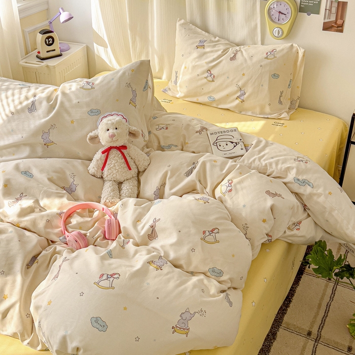 91家纺网 家纺一手货源 找家纺 耀悦家纺 2025新款13070全棉印花四件套 星光梦幻游乐园