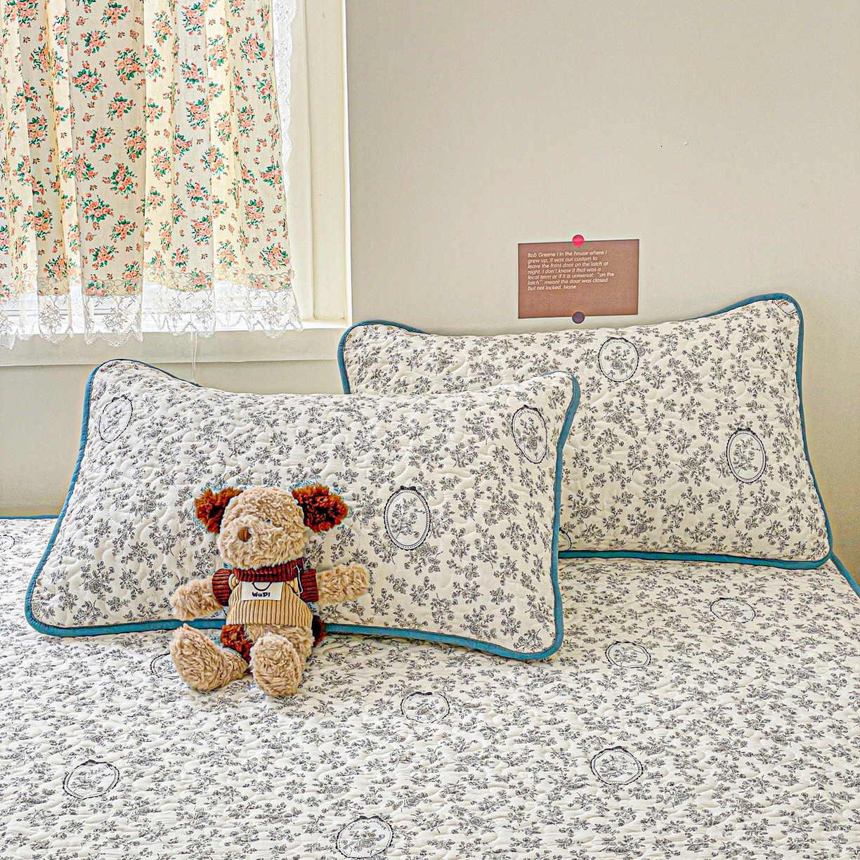 91家纺网 家纺一手货源 找家纺 悦织湾家纺 2025新款小清新印花四季通用床笠非全棉学生宿舍床笠二三件套 花宇时间