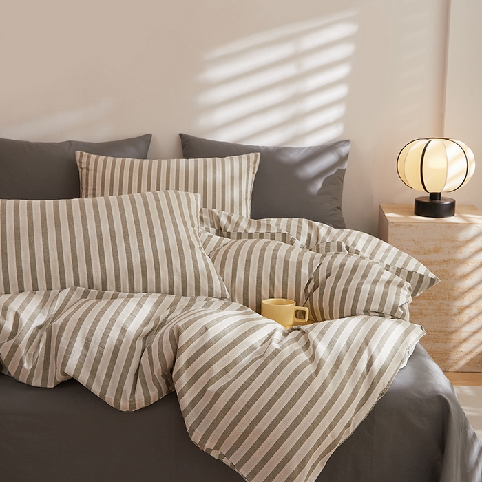 91家纺网 家纺一手货源 找家纺 DoDo 兜兜 2025新款全棉纯棉水洗棉四件套【可定做尺寸】 北辰-灰