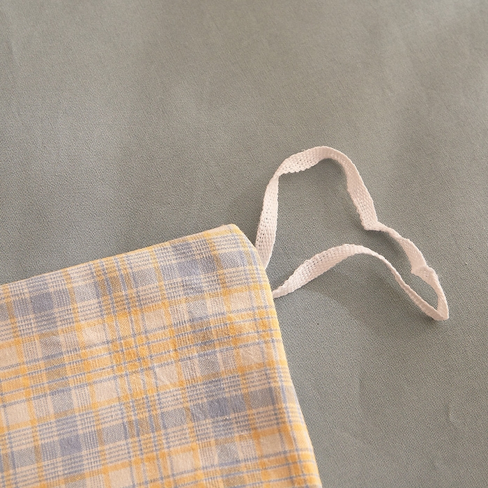 91家纺网 家纺一手货源 找家纺 DoDo 兜兜 2025新款全棉纯棉水洗棉四件套【可定做尺寸】 麦田-灰蓝