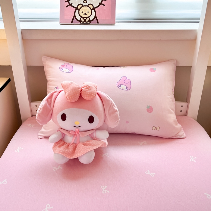 91家纺网 家纺一手货源 找家纺 暮思家居 2025新款三丽鸥授权全棉少女印花系列学生宿舍三件套四件套 可可美乐蒂