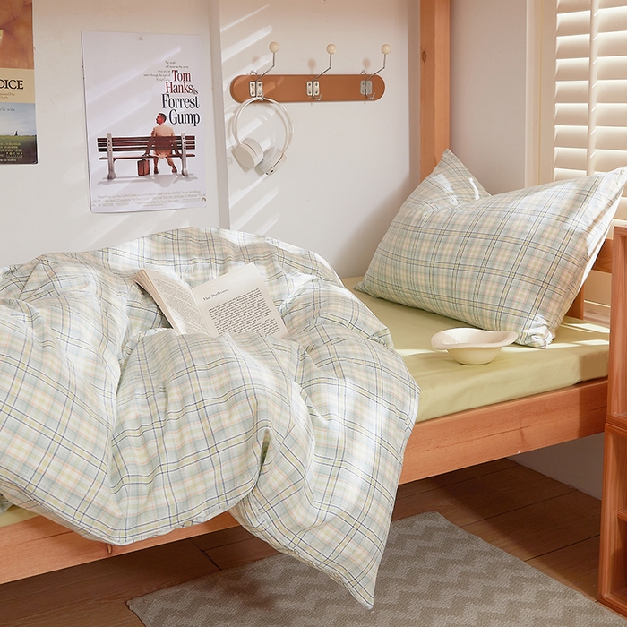 91家纺网 家纺一手货源 找家纺 DoDo 兜兜 2025新款全棉纯棉水洗棉学生三件套【可定做尺寸】    星空-绿