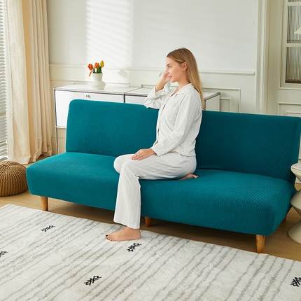 逐日沙发套2025新款玉米绒沙发床套 青石蓝