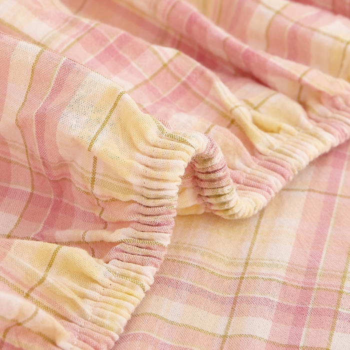 91家纺网 家纺一手货源 找家纺 DoDo 兜兜 2025新款全棉纯棉水洗棉学生床笠【可定做尺寸】 曼达-粉