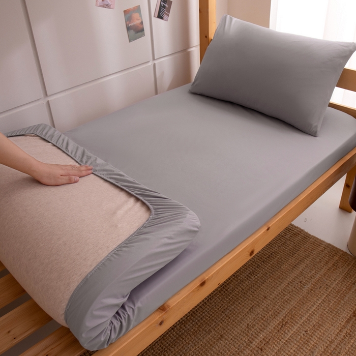 91家纺网 家纺一手货源 找家纺 暖季家纺2025新款无印风学生防水床笠 防水-魅影灰