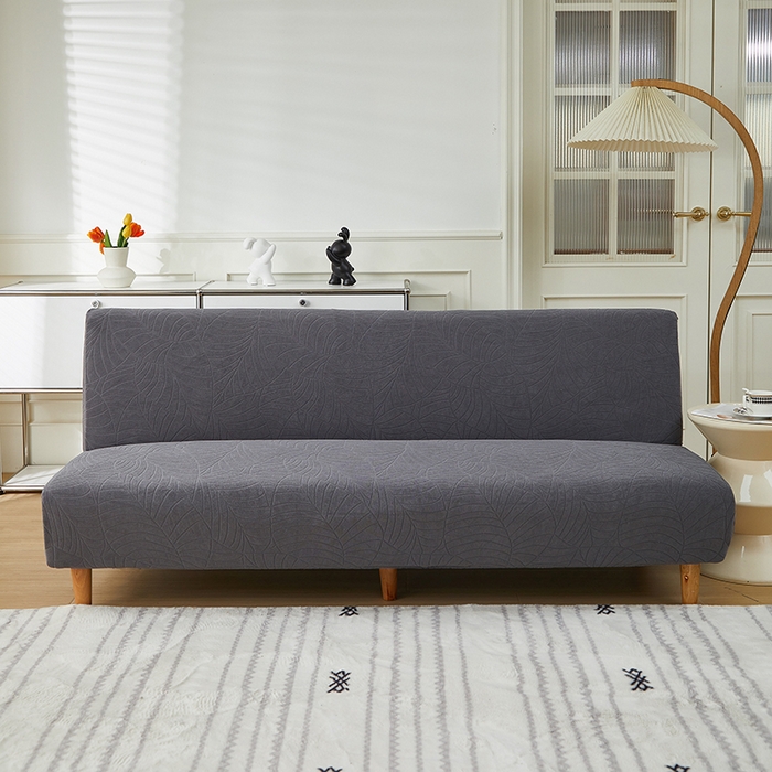 91家纺网 家纺一手货源 找家纺 逐日沙发套2025新款大树叶沙发床套 防水提花大树叶 -深灰