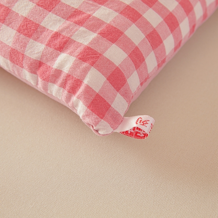 91家纺网 家纺一手货源 找家纺 美尔惠家纺 2025新款无印水洗棉格子春秋被冬被被子被芯学生季被芯 粉小格