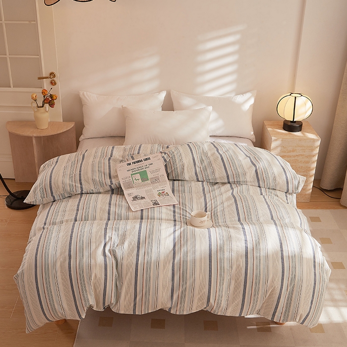 91家纺网 家纺一手货源 找家纺 DoDo 兜兜 2025新款全棉纯棉水洗棉系列单被套【可定做尺寸】 米拉-蓝