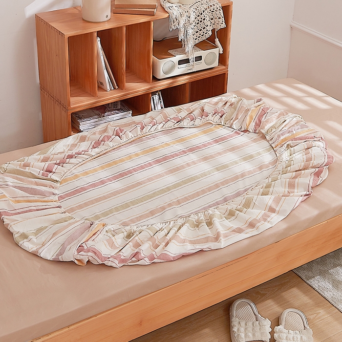 91家纺网 家纺一手货源 找家纺 DoDo 兜兜 2025新款全棉纯棉水洗棉学生床笠【可定做尺寸】 里威-深咖