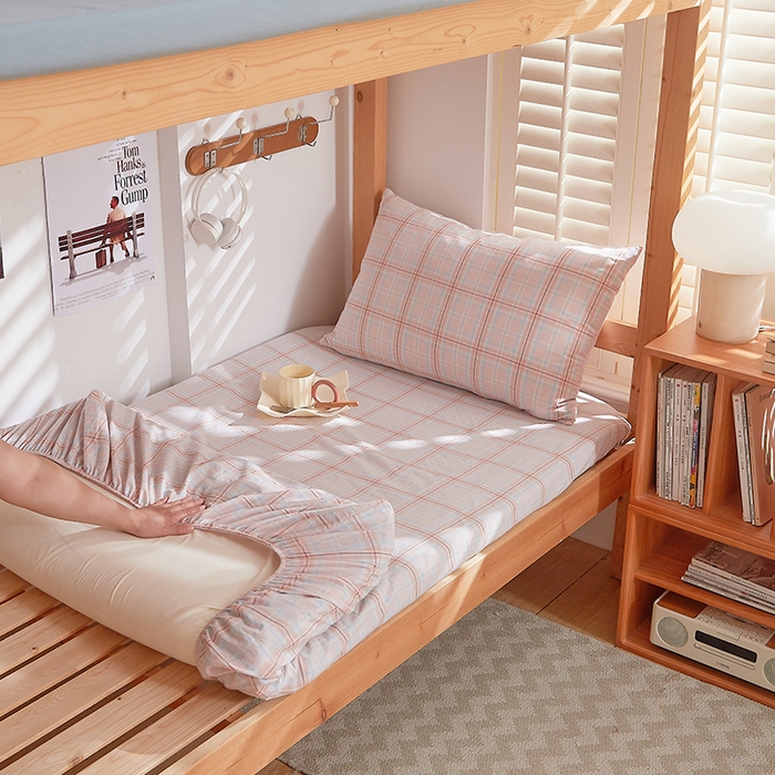 91家纺网 家纺一手货源 找家纺 DoDo 兜兜 2025新款全棉纯棉水洗棉学生床笠【可定做尺寸】 春野