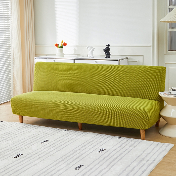 91家纺网 家纺一手货源 找家纺 逐日沙发套2025新款玉米绒沙发床套 翠绿黄