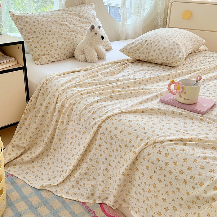 91家纺网 家纺一手货源 找家纺 彩韵家纺 2025新款印花木m双层纱床单系列 木m双层纱-幽梦玫瑰