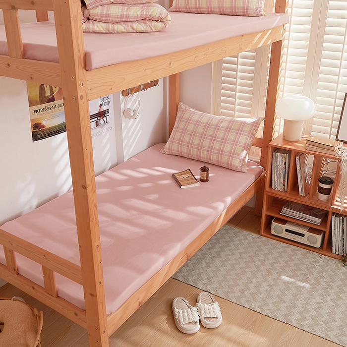 91家纺网 家纺一手货源 找家纺 DoDo 兜兜 2026新款全棉纯棉水洗棉学生床笠【可定做尺寸】 茶粉