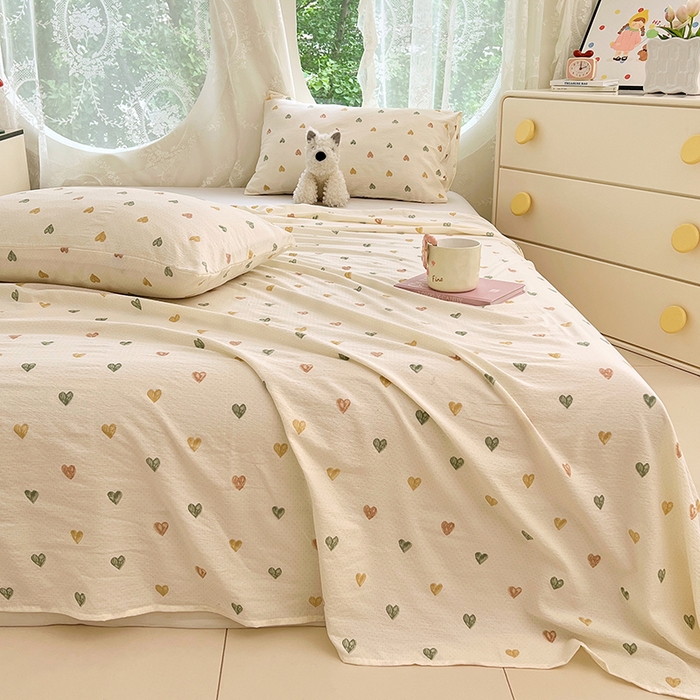 91家纺网 家纺一手货源 找家纺 （总）卡迪熊家纺 2025新款印花木m双层纱床单系列