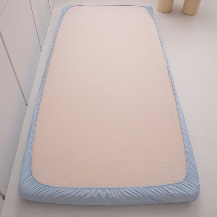 91家纺网 家纺一手货源 找家纺 暖季家纺2025新款无印风学生防水床笠 防水-晴朗蓝