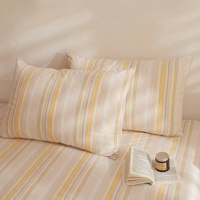 91家纺网 家纺一手货源 找家纺 DoDo 兜兜 2025新款全棉纯棉水洗棉系列单枕套【可定做尺寸】 米拉-黄