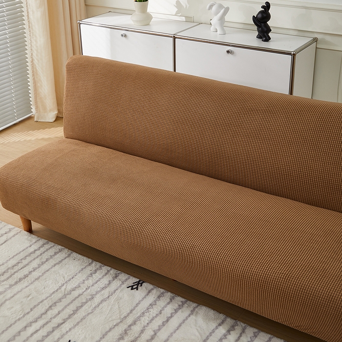 91家纺网 家纺一手货源 找家纺 逐日沙发套2025新款玉米绒沙发床套 驼色