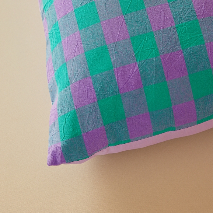 91家纺网 家纺一手货源 找家纺 美尔惠家纺 2025新款无印水洗棉格子春秋被冬被被子被芯学生季被芯 绿野中格