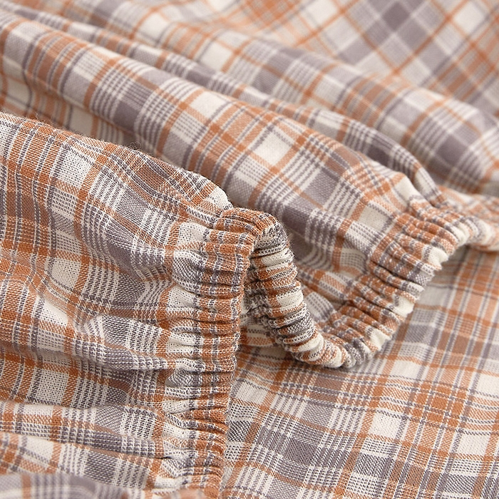 91家纺网 家纺一手货源 找家纺 DoDo 兜兜 2025新款全棉纯棉水洗棉学生床笠【可定做尺寸】 麦田-咖