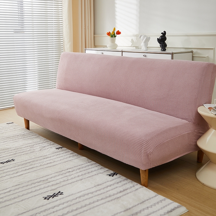 91家纺网 家纺一手货源 找家纺 逐日沙发套2025新款玉米绒沙发床套 暗粉