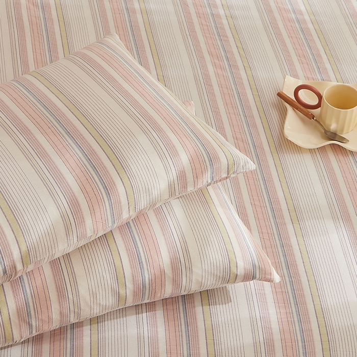 91家纺网 家纺一手货源 找家纺 DoDo 兜兜 2025新款全棉纯棉水洗棉系列单枕套【可定做尺寸】 米拉-粉