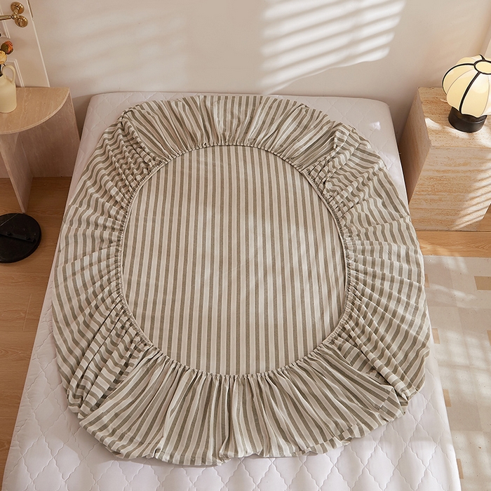 91家纺网 家纺一手货源 找家纺 DoDo 兜兜 2025新款全棉纯棉水洗棉大床床笠【可定做尺寸】 北辰-灰