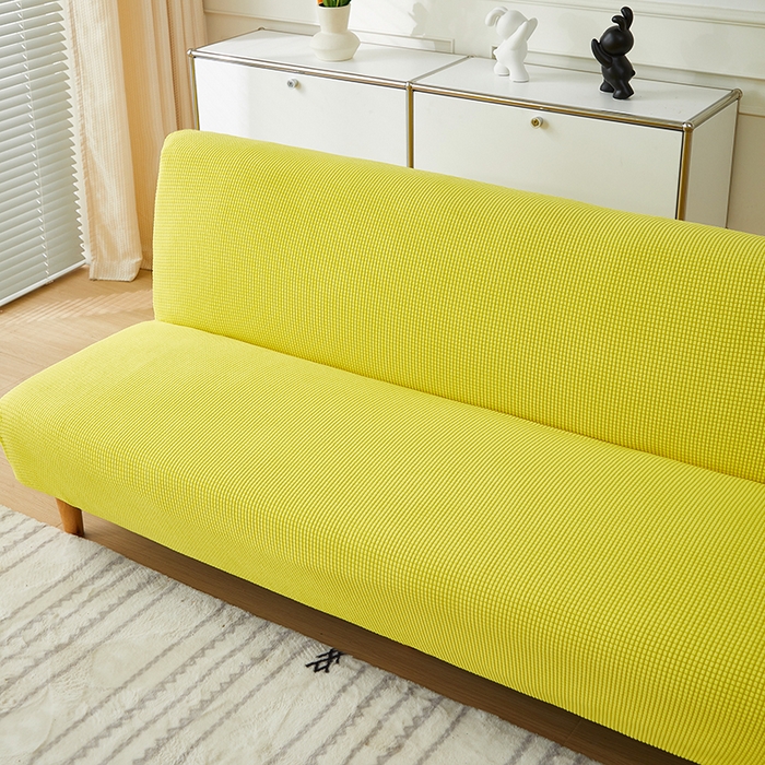 91家纺网 家纺一手货源 找家纺 逐日沙发套2025新款玉米绒沙发床套 柠檬黄