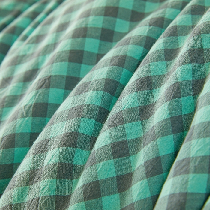 91家纺网 家纺一手货源 找家纺 美尔惠家纺 2025新款无印水洗棉格子春秋被冬被被子被芯学生季被芯 蓝绿小格
