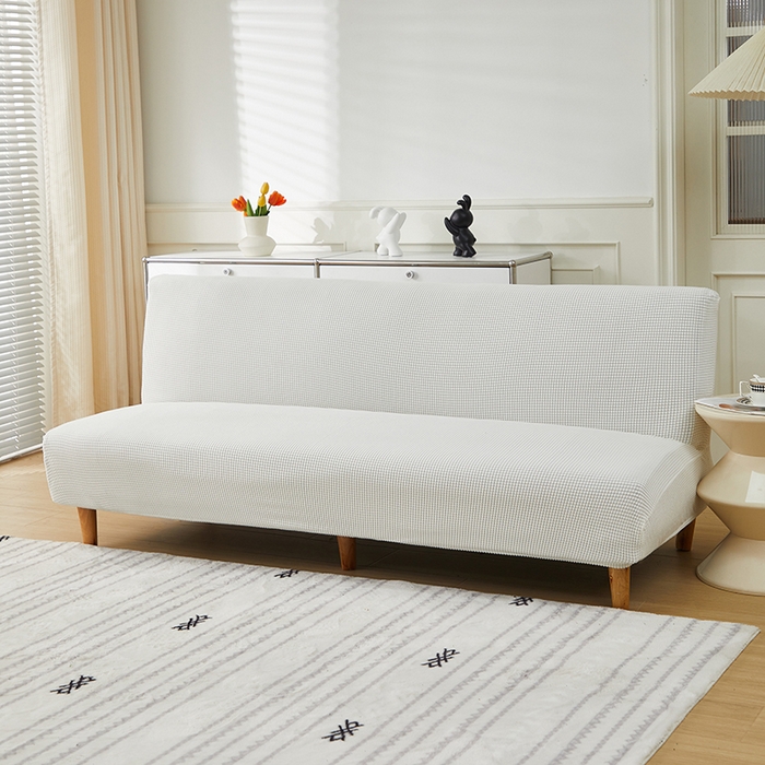91家纺网 家纺一手货源 找家纺 逐日沙发套2025新款玉米绒沙发床套 白色