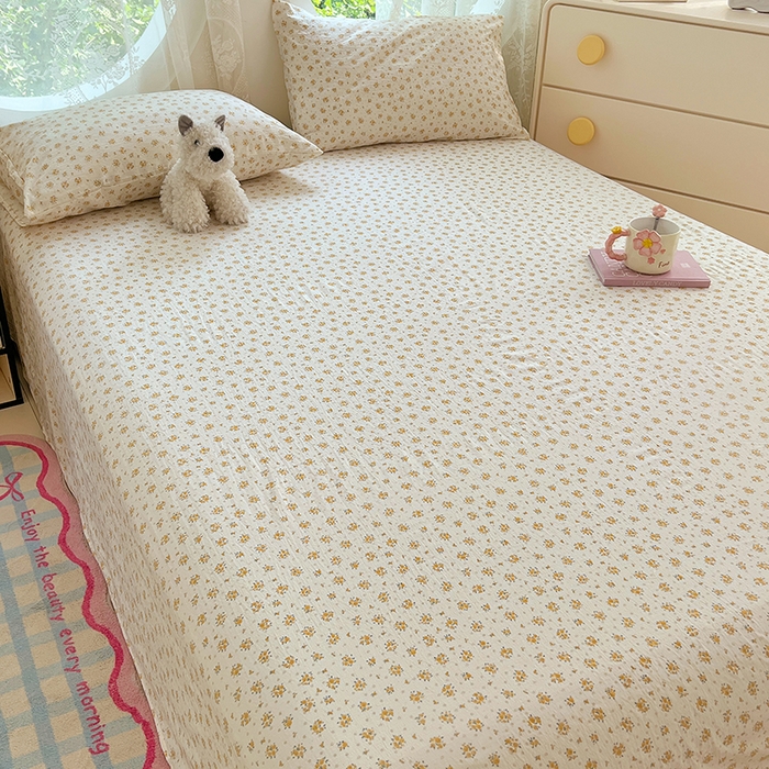 91家纺网 家纺一手货源 找家纺 彩韵家纺 2025新款印花木m双层纱床单系列 木m双层纱-幽梦玫瑰