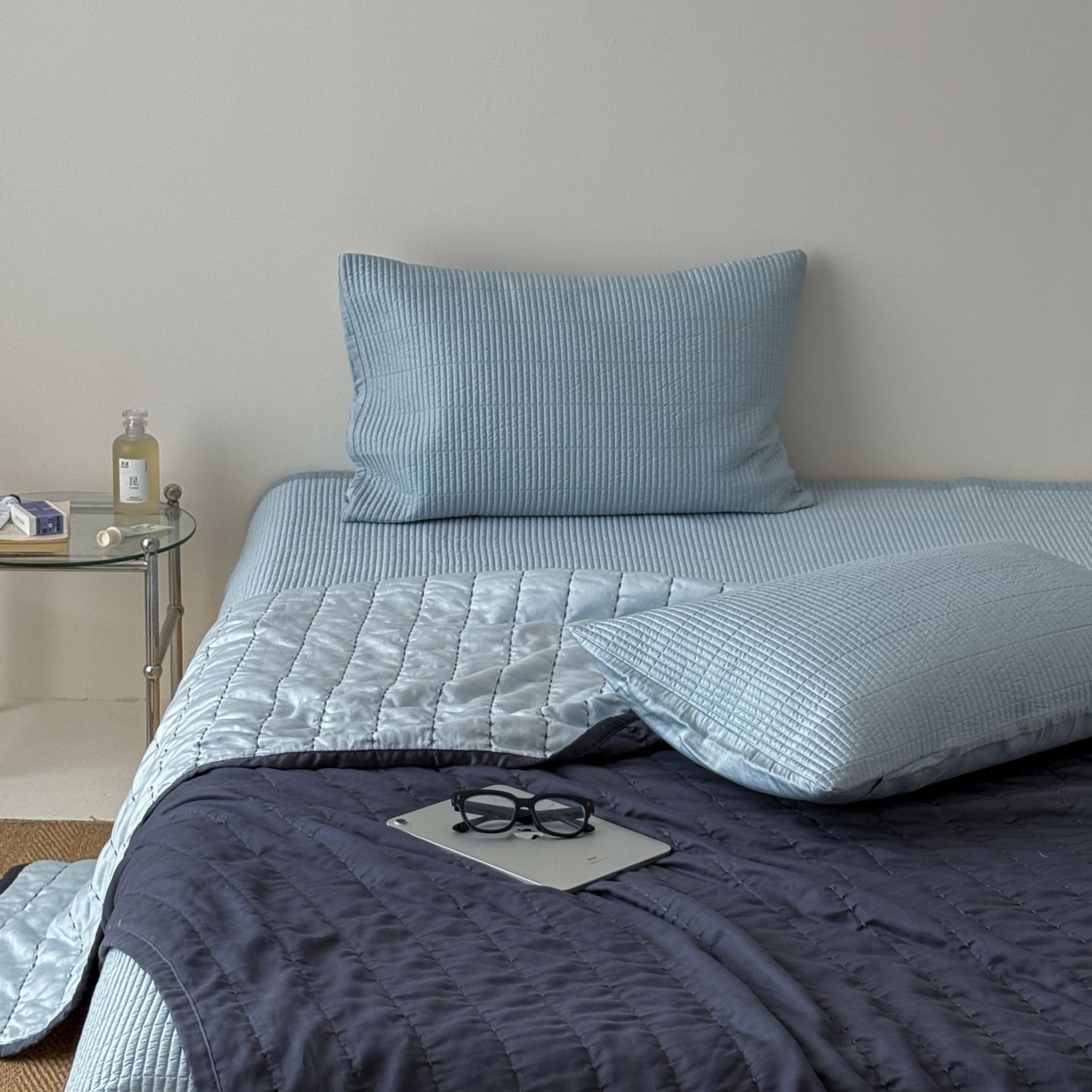 91家纺网 家纺一手货源 找家纺 （总）汇庭 2025新款赫本夏被夏凉被空调被床盖三件套系列