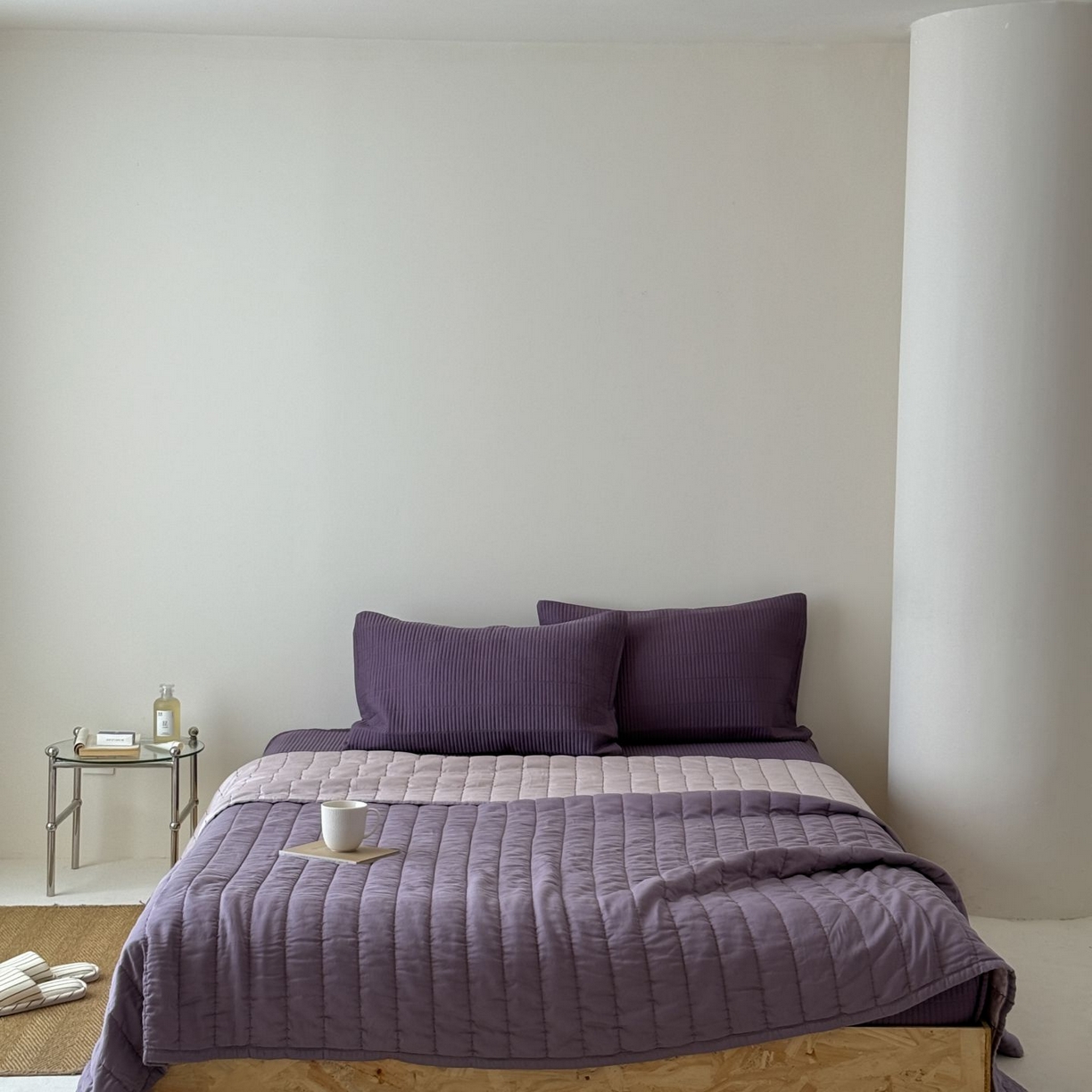 91家纺网 家纺一手货源 找家纺 汇庭 2025新款赫本夏被夏凉被空调被床盖三件套系列 夏被-星黛紫