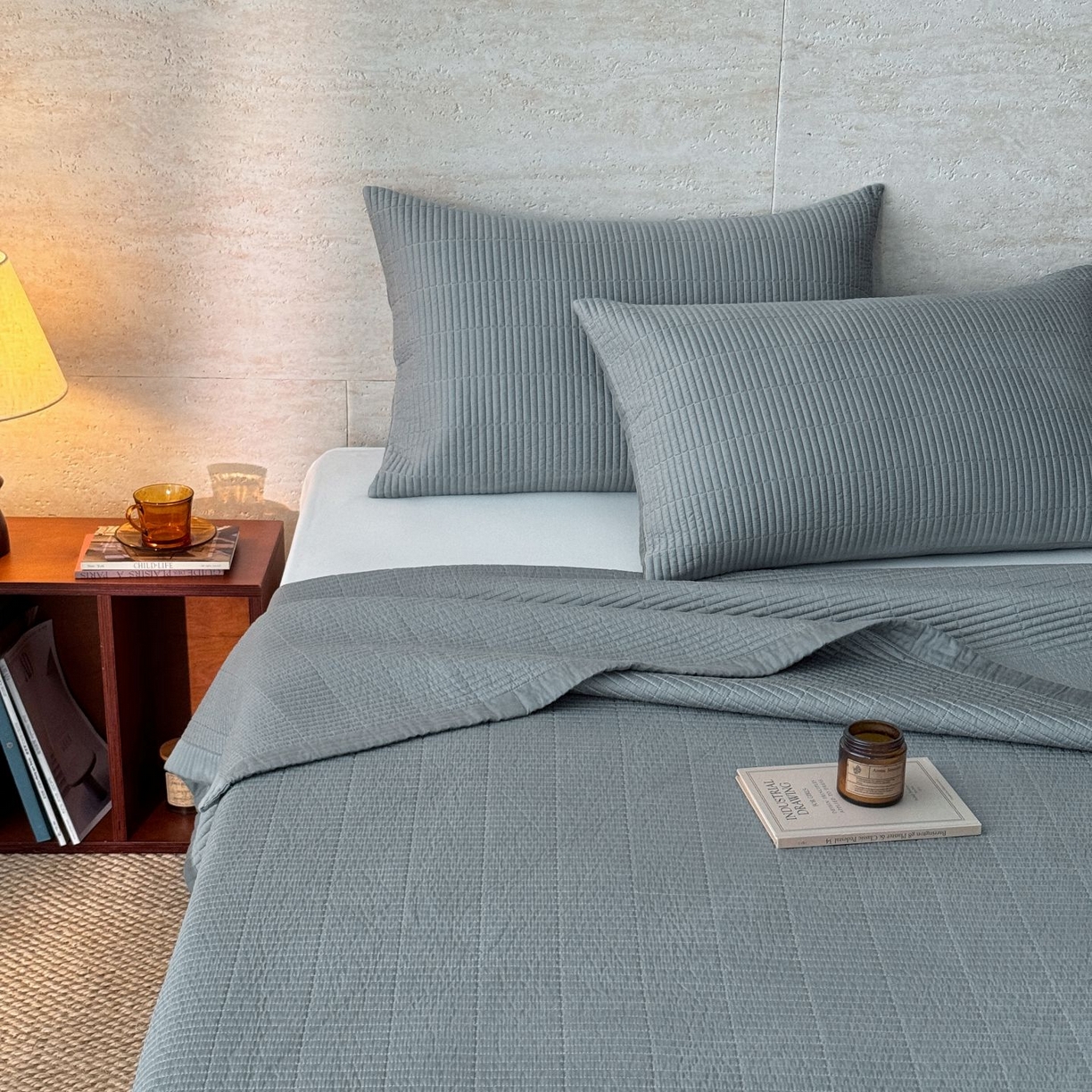 汇庭 2025新款赫本夏被夏凉被空调被床盖三件套系列 床盖-芳华青