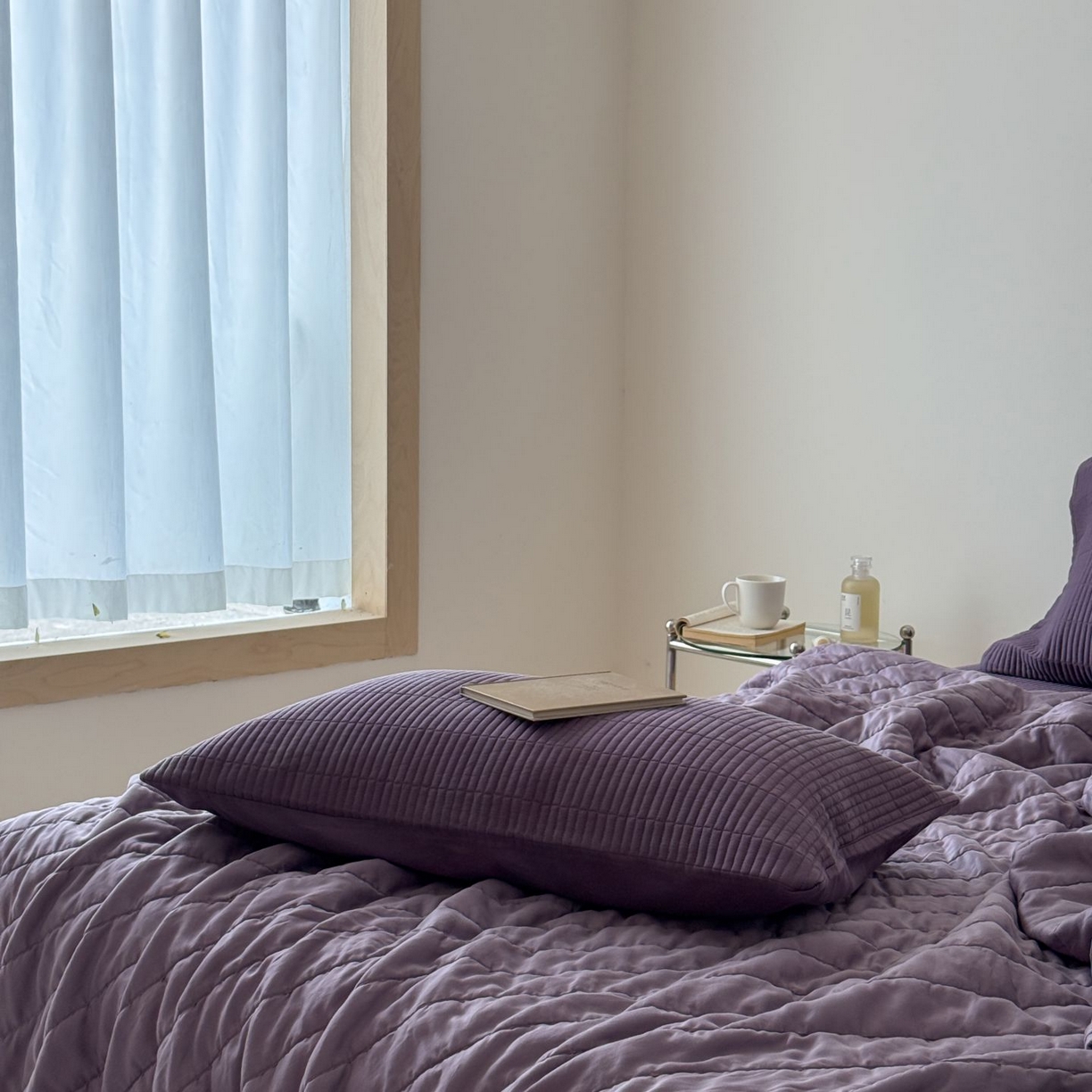 91家纺网 家纺一手货源 找家纺 汇庭 2025新款赫本夏被夏凉被空调被床盖三件套系列 夏被-星黛紫