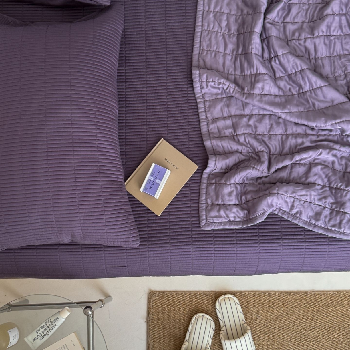 91家纺网 家纺一手货源 找家纺 汇庭 2025新款赫本夏被夏凉被空调被床盖三件套系列 夏被-星黛紫