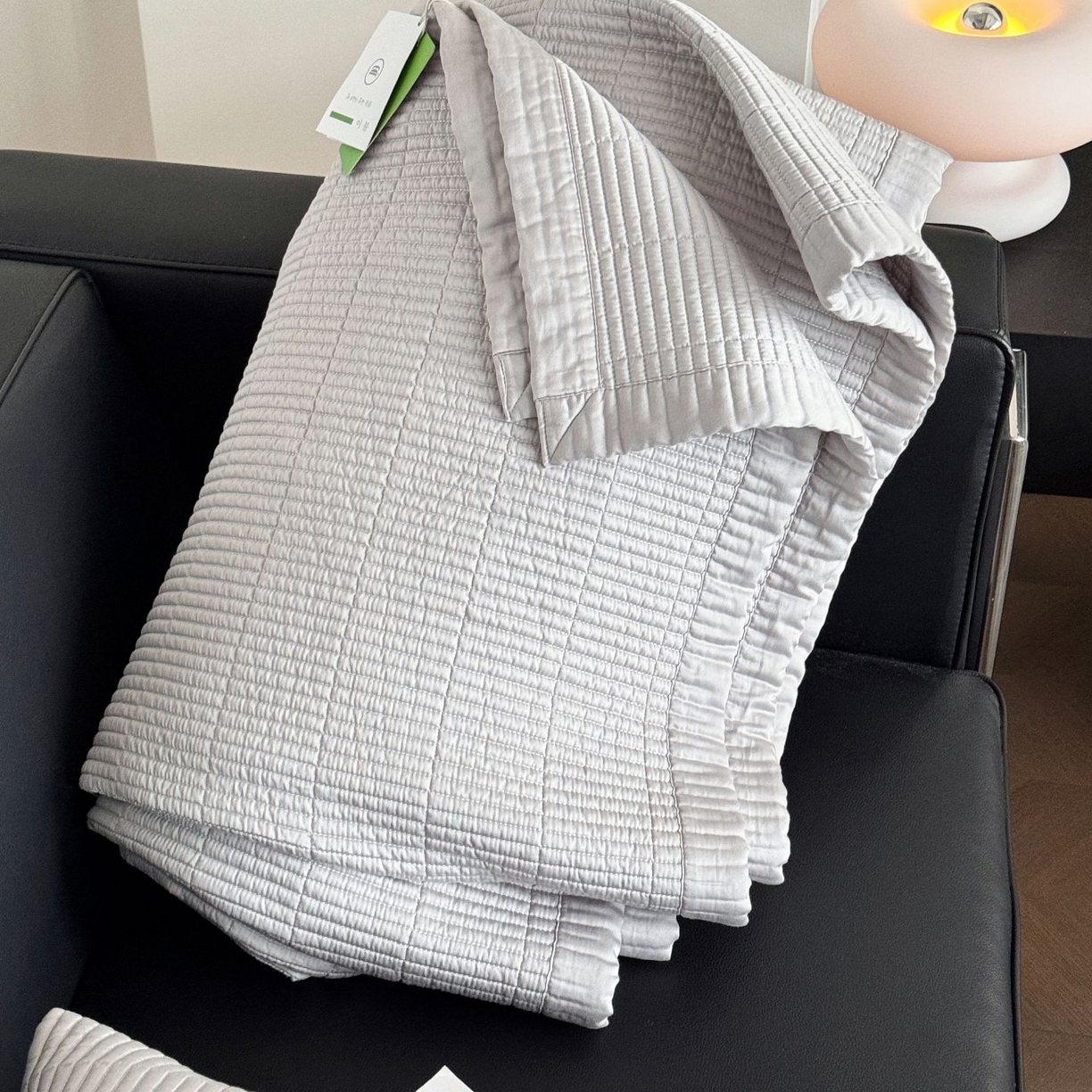 91家纺网 家纺一手货源 找家纺 汇庭 2025新款赫本夏被夏凉被空调被床盖三件套系列 床盖-太空灰