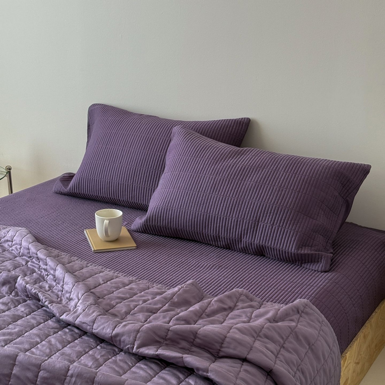 91家纺网 家纺一手货源 找家纺 汇庭 2025新款赫本夏被夏凉被空调被床盖三件套系列 夏被-星黛紫