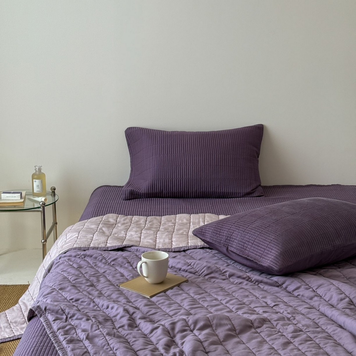 91家纺网 家纺一手货源 找家纺 汇庭 2025新款赫本夏被夏凉被空调被床盖三件套系列 夏被-星黛紫