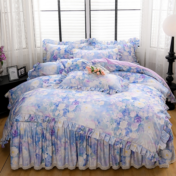 91家纺网 家纺一手货源 找家纺 （总）家之硕家纺 2025春夏新款床裙款四件套繁花似锦系列