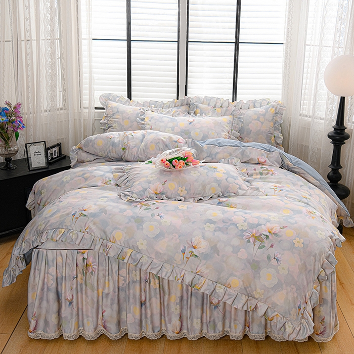 91家纺网 家纺一手货源 找家纺 （总）家之硕家纺 2025春夏新款床裙款四件套繁花似锦系列