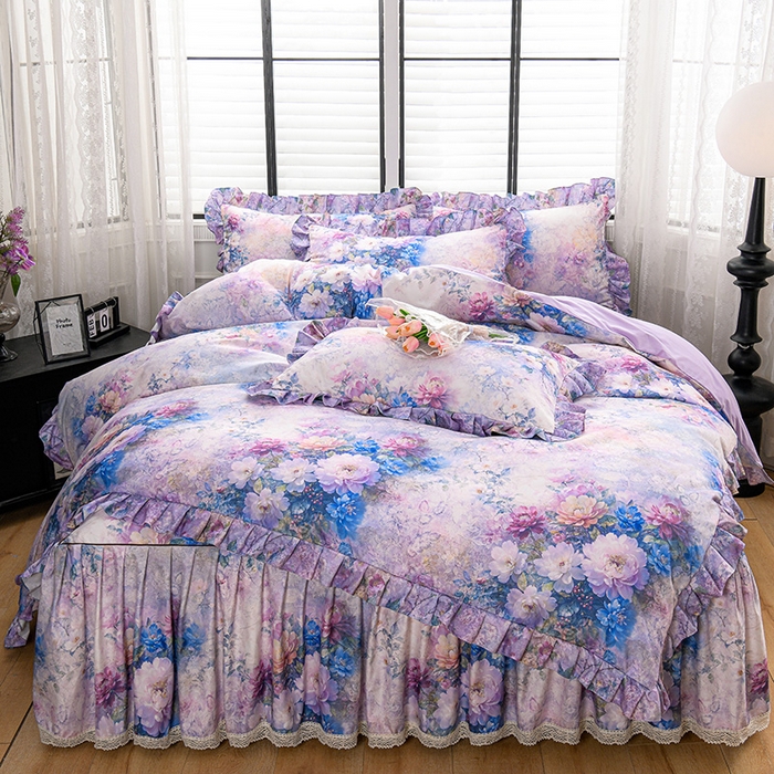 91家纺网 家纺一手货源 找家纺 （总）家之硕家纺 2025春夏新款床裙款四件套繁花似锦系列